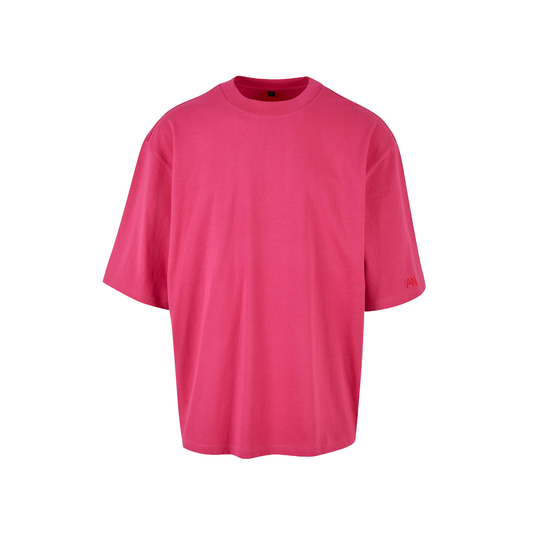 Oversized Sleeve T-Shirt Pink | „Be Authentic Honest Nice“ Backprint rot