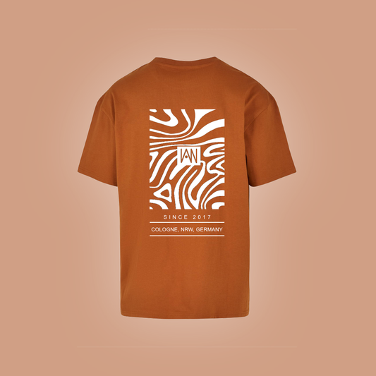 Oversized T-Shirt Auburn | „Zebra“ Backprint weiß