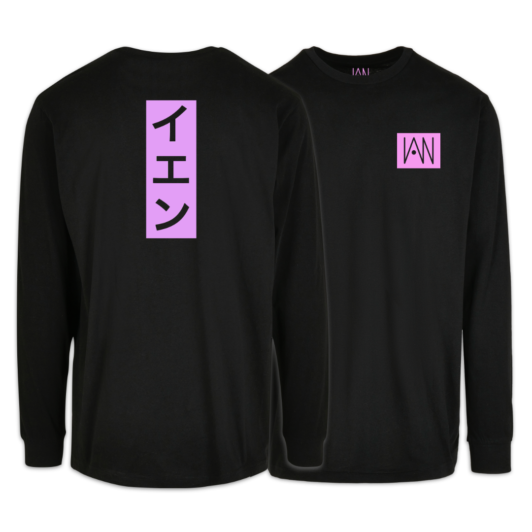 Longsleeve schwarz | Japan Edition | Logo pastell pink