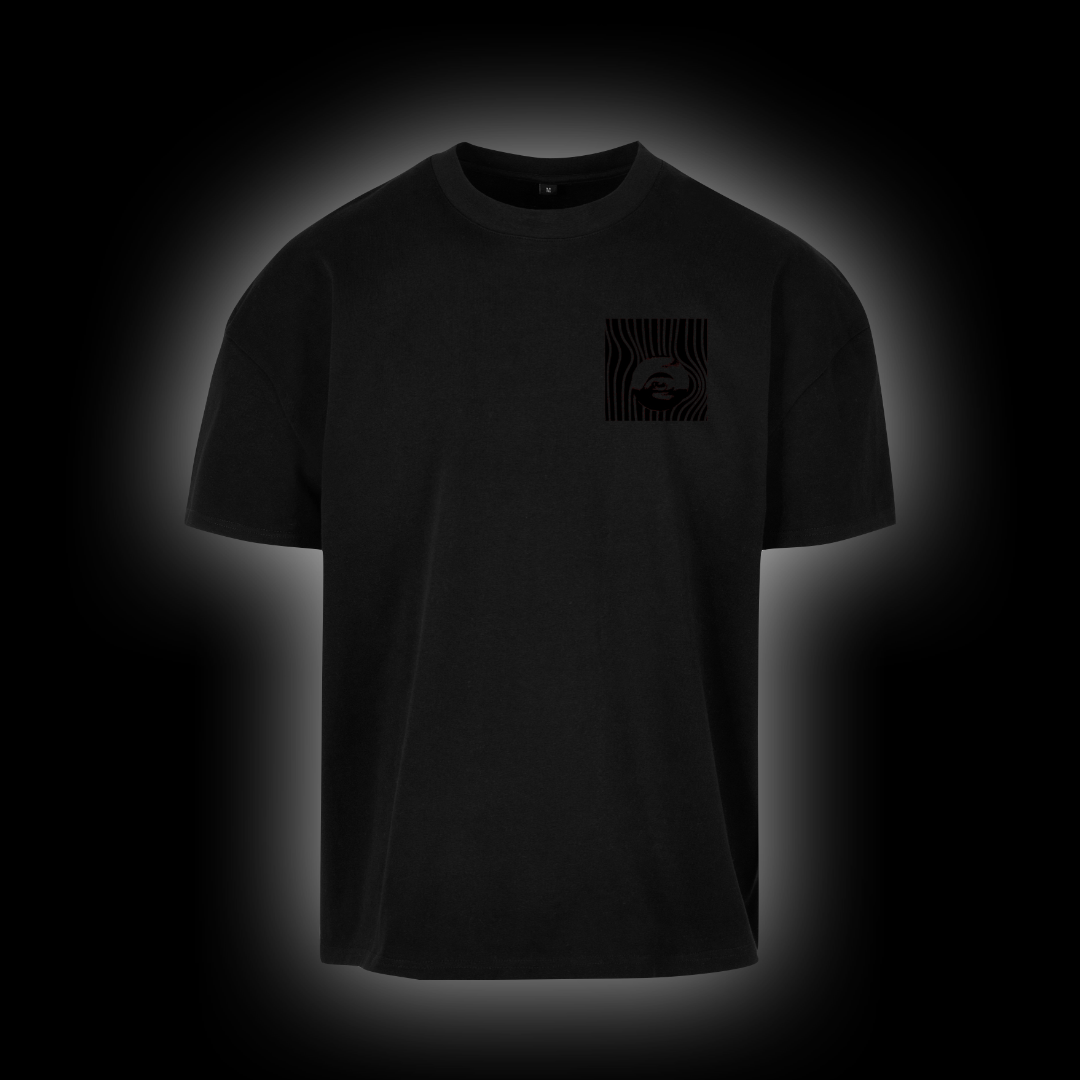 Box Fit T-Shirt all black - Samt Logo „Philosophy“ schwarz