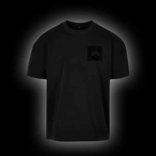 Box Fit T-Shirt all black - Samt Logo „Philosophy“ schwarz