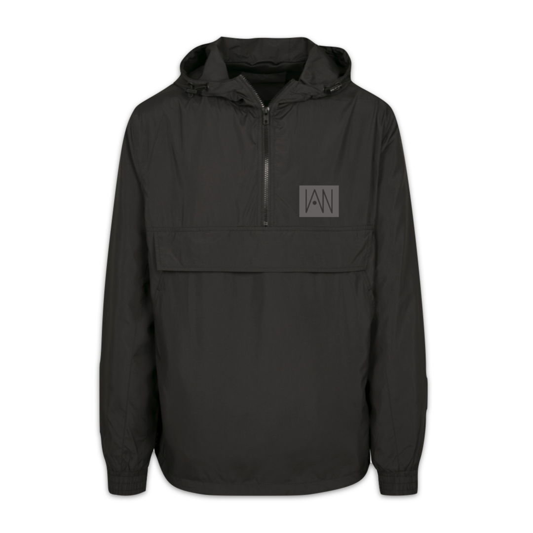 Windbreaker schwarz | Samt Logo grau