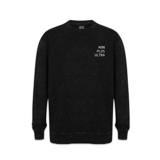 Sweatshirt Acid Washed | Samt Druck „Non Plus Ultra“